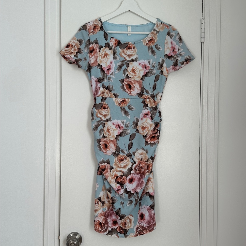 Pink Blush Maternity Floral Print Dress